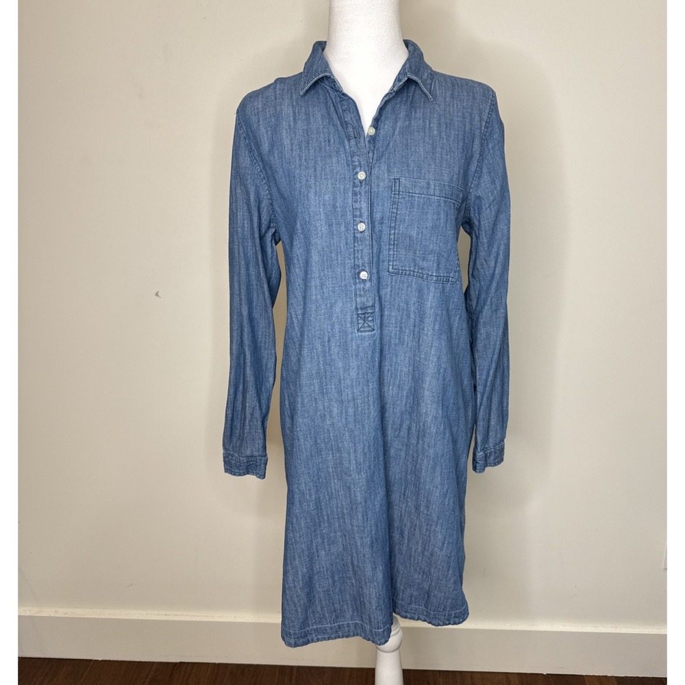 Old Navy Chambray Denim Shirt Dress Long Sleeve Western Boho Cowgirl Rodeo M